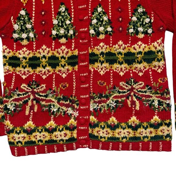 Carolina Colours Women's Christmas Ugly Christmas Sweater Chunky Knit Sz Medium - Picture 3 of 7